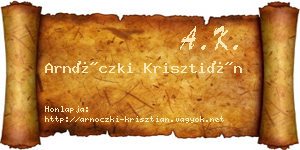 Arnóczki Krisztián névjegykártya